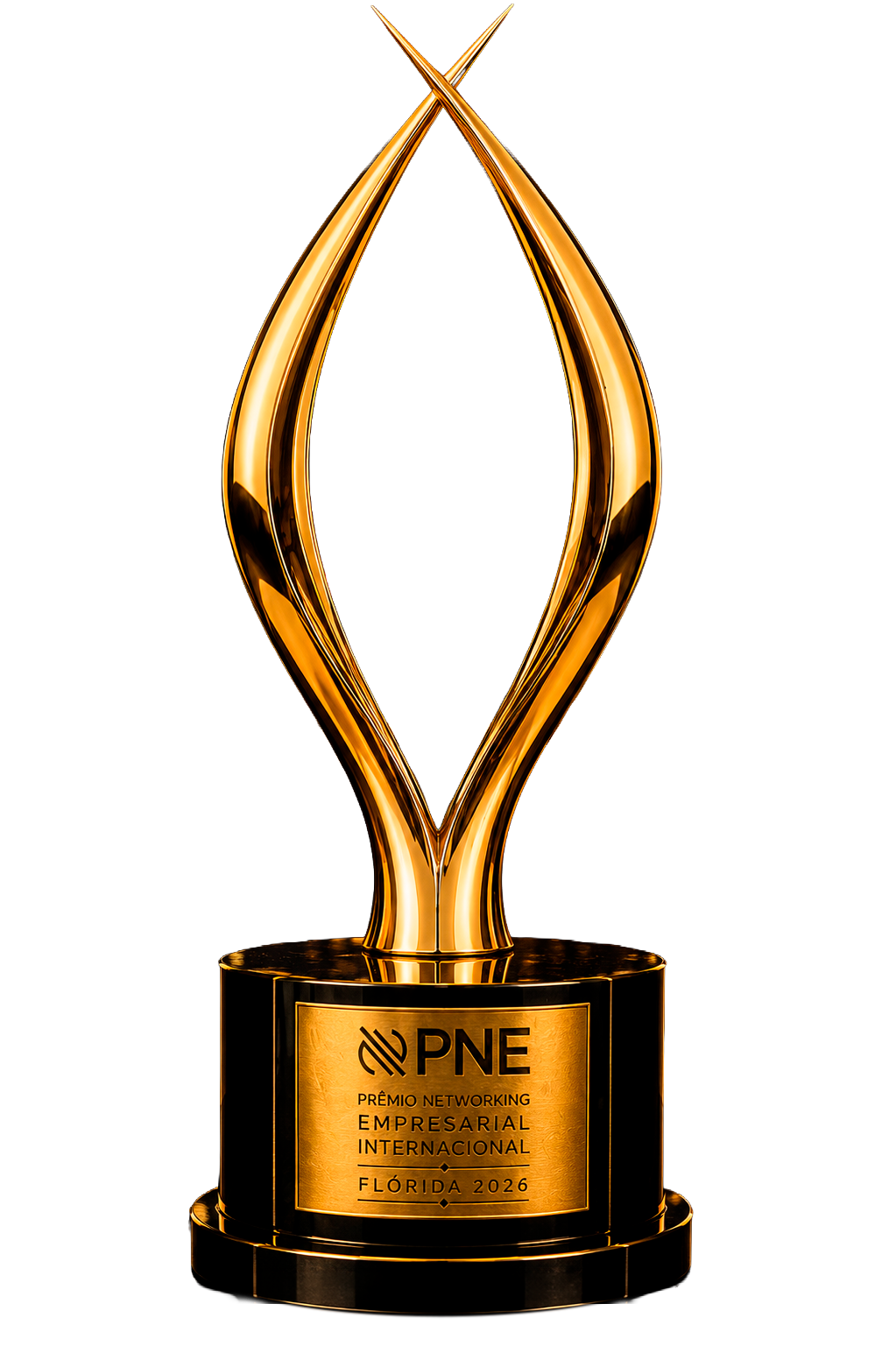 Estatueta oficial do Prêmio Networking Empresarial Internacional